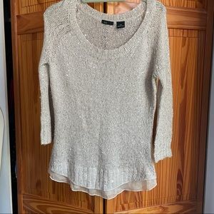 Press gray sparkly sweater